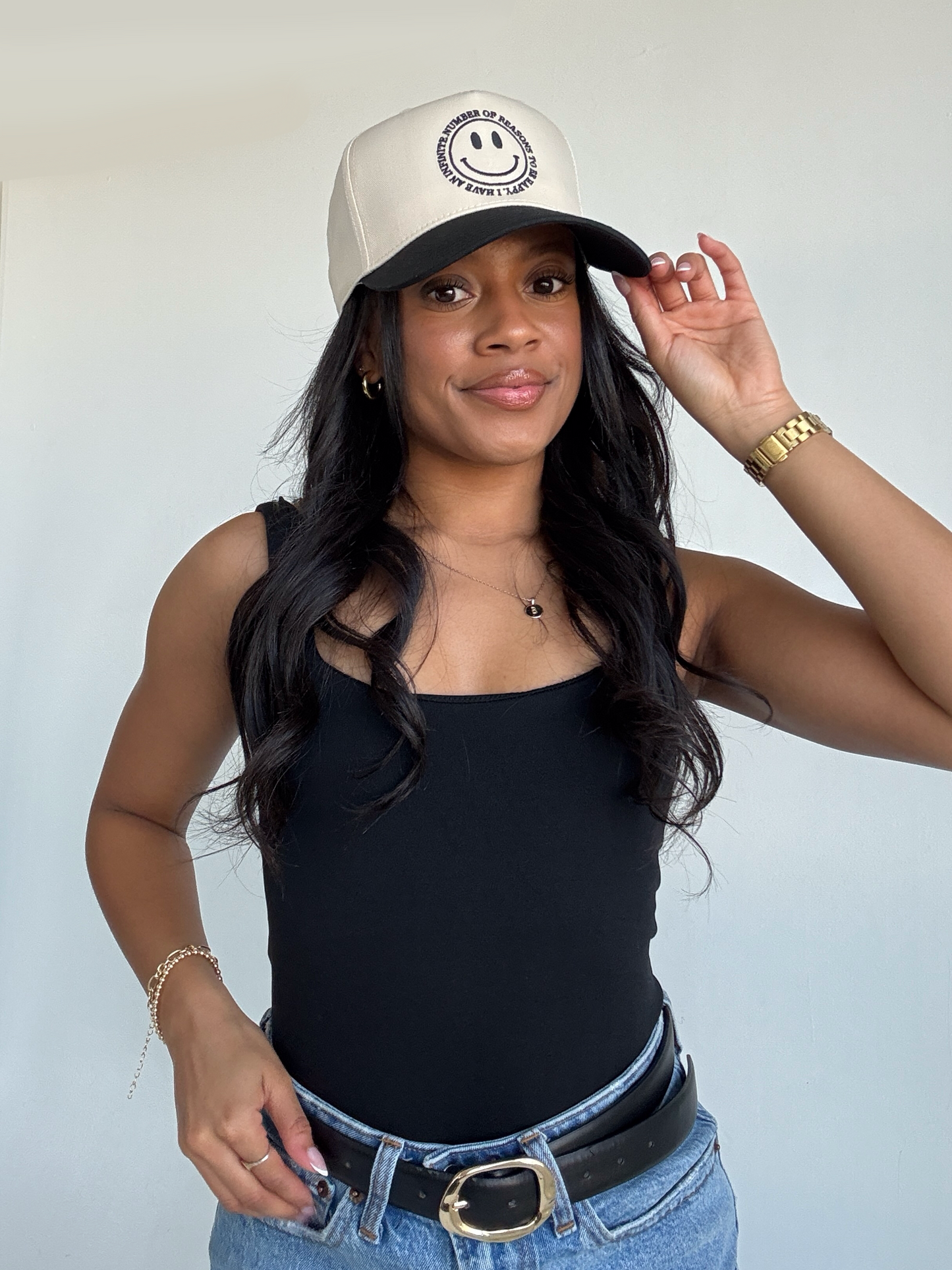 Smiley Embroidered Hat