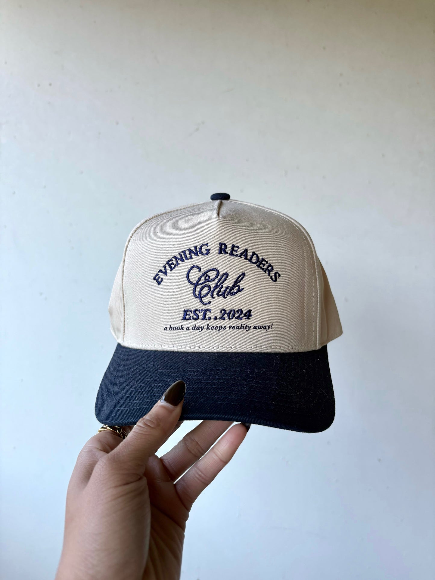 Evening Readers Club Embroidered Hat