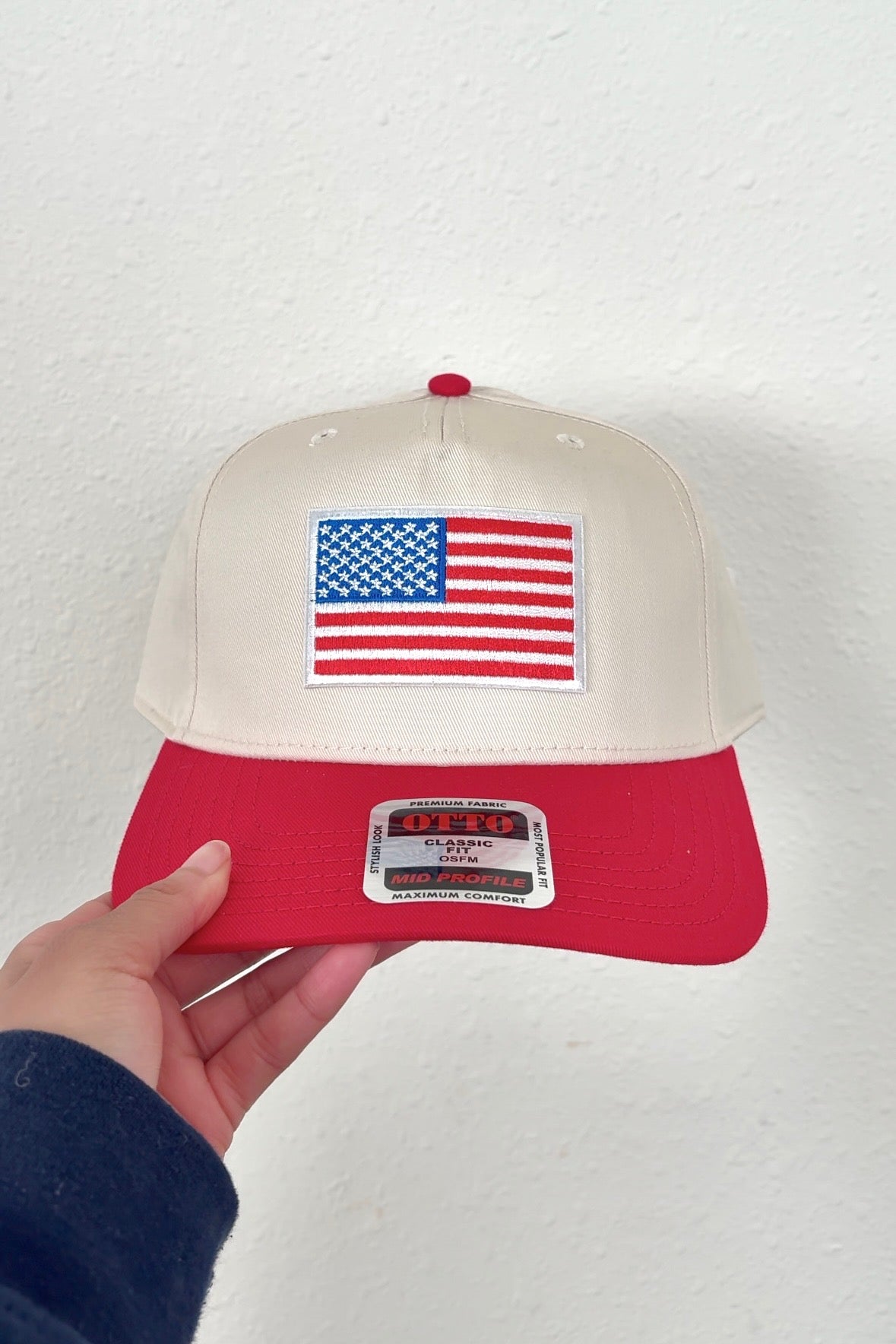 American Flag Embroidered Patch Hat