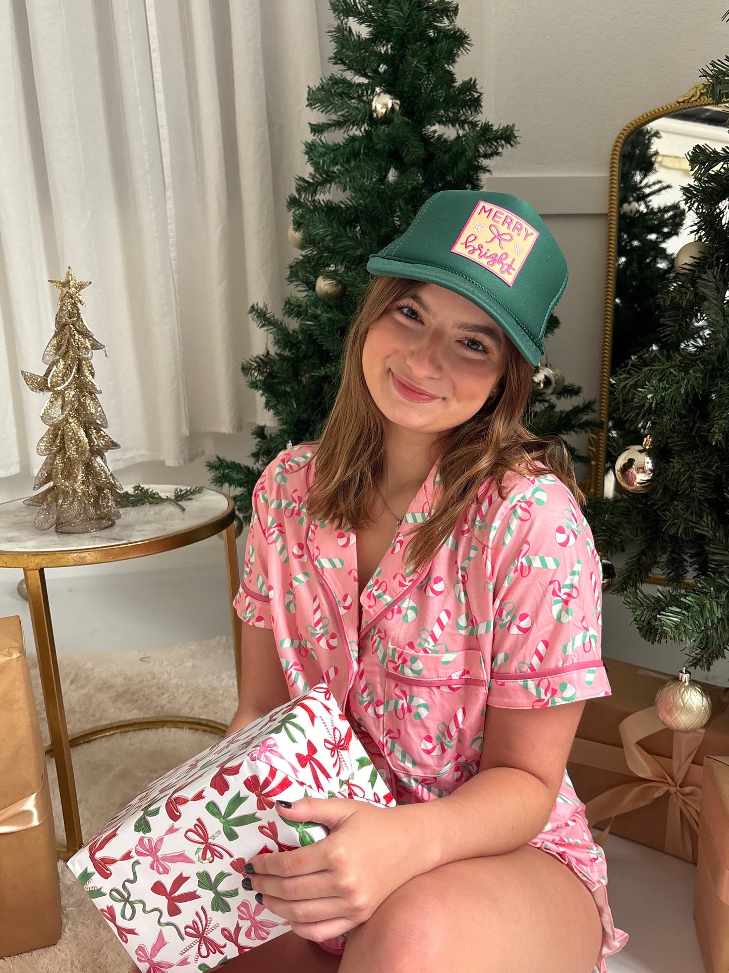 Merry & Bright Bow Trucker Hat