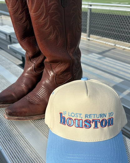 If Lost, Return to Houston Embroidered Hat